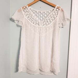ADIVA White Short Sleeved Blouse